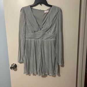 Pink Lily Silver Textured Romper